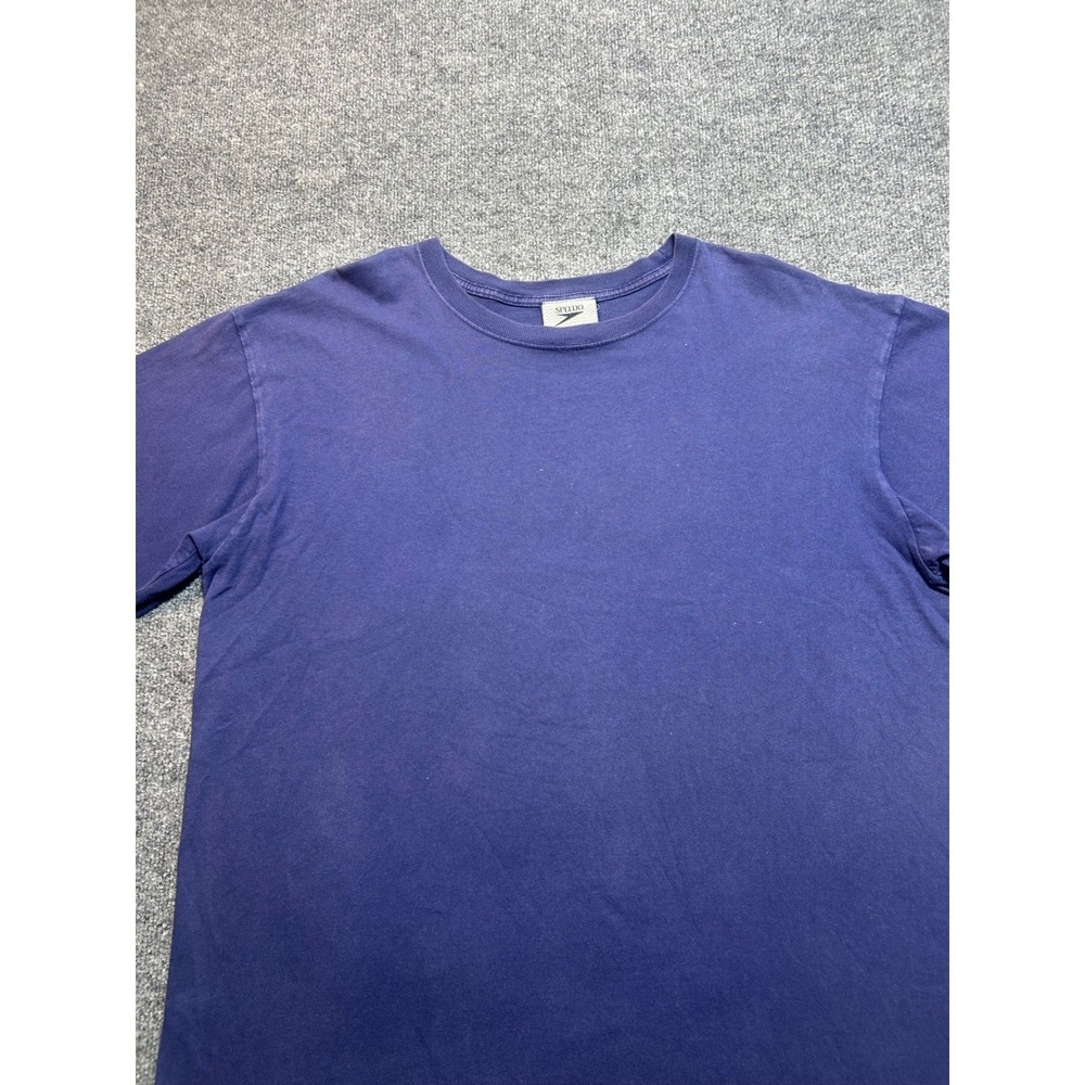 Vintage Speedo Mens Short Sleeve T-Shirt Navy Blue cotton Single Stitch Size L - Picture 4 of 16